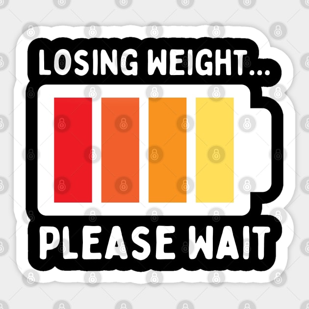 Losing Weight Please Wait, Funny Weight Loss vintage design Sticker by Mohammed ALRawi